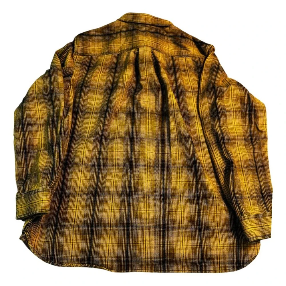The North Face Men's XL‎ Yellow Plaid Flannel Shirt 100% Cotton Button